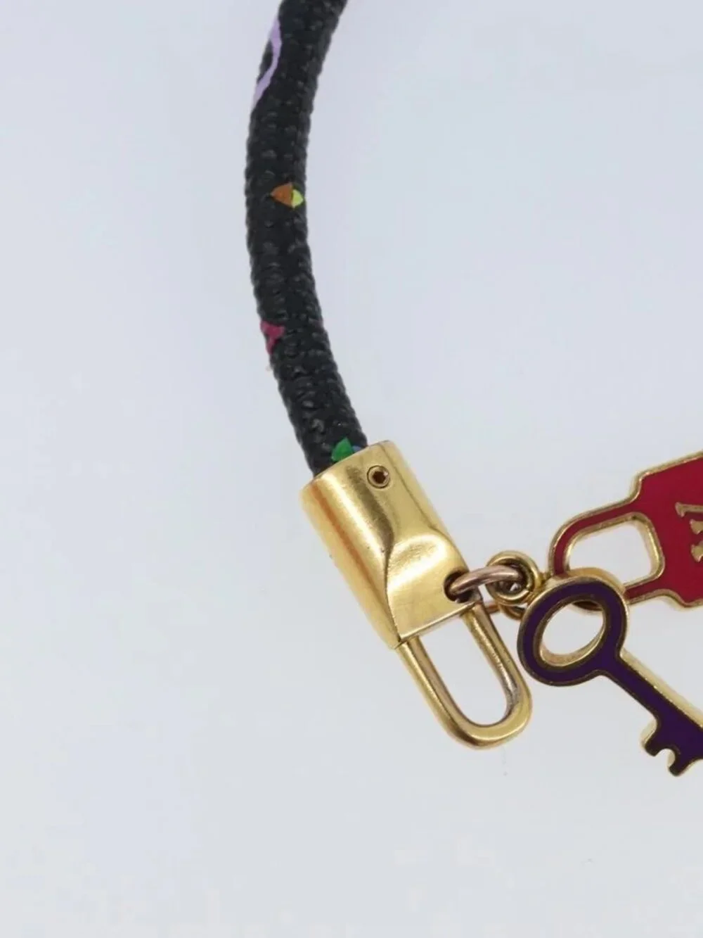 LOUIS VUITTON Multicolor Bra Rubbed Lach It Bracelet Black M6603F Auth ka2772M - Picture 8 of 13